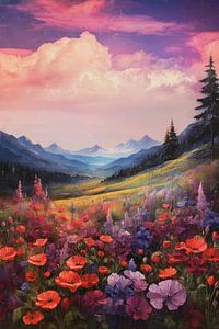 Tanz der Mohnblumen in der Dämmerung