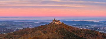 Panorama and sunrise in autumn at Hohenzollern Castle by Henk Meijer Photography