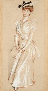Paul César Helleu - Porträt von Madame Helleu im Bootskostüm (um 1890)