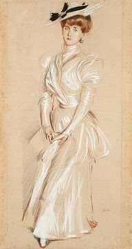 Paul César Helleu - Portret van Madame Helleu in bootkostuum (rond 1890) van Peter Balan