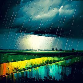 Summer shower in rainbow colours
