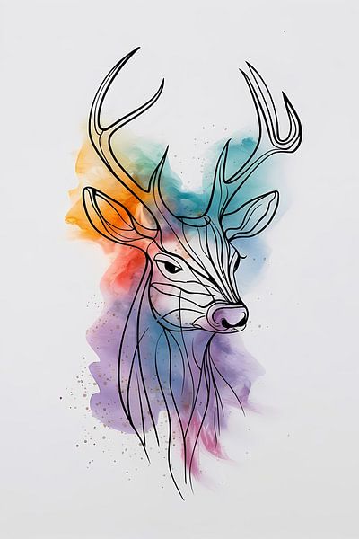 Abstract Hert in Kleurrijke Waterverfstijl van Art & Soul Creations