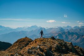 Hiker on Monte Limidario Gridone by Leo Schindzielorz