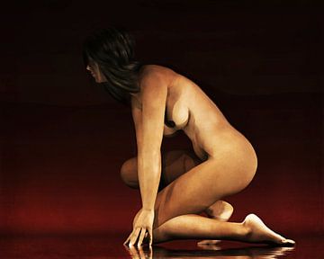 Nu érotique - Femme nue en état de préparation.