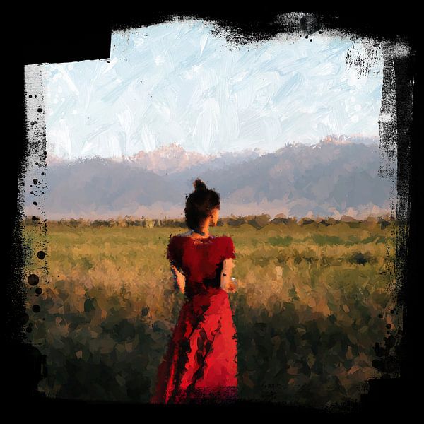 Woman looking across the field by WvH