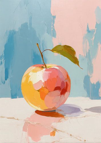 Kleurrijke appel in pastel