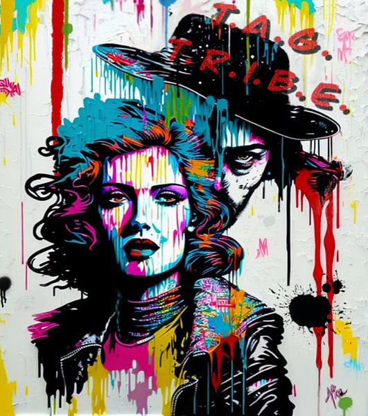 Graffiti - the lovers by Afke Van Mansum