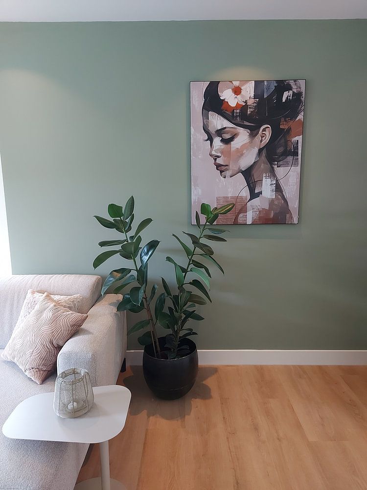 Portrait moderne chic et abstrait dans les tons de terre  par Carla Van Iersel 