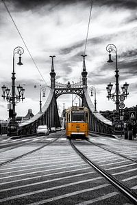 Budapest Liberty Bridge Tram historique