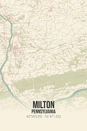 Carte ancienne de Milton (Pennsylvanie), USA. sur Affiches de lieux