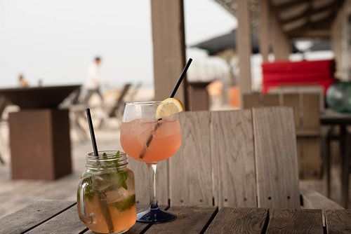 Two fruity non-alcoholic cocktails