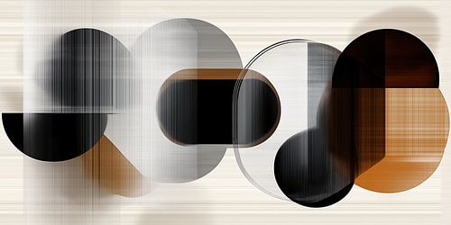 Abstrakte Formen mit Schwarz und Braun