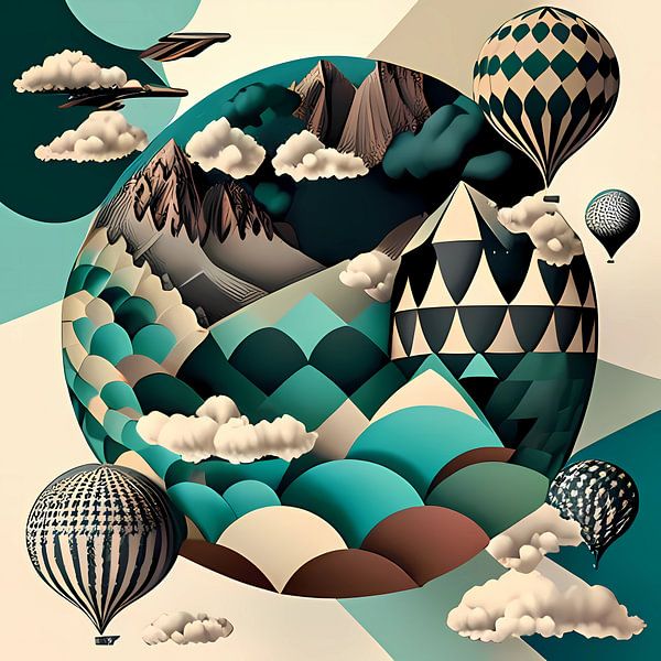 Un monde bizarre dans le ciel par Vythryd Arts