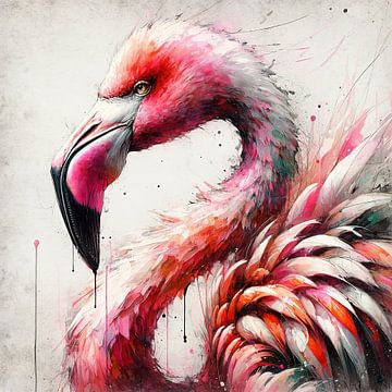 Aquarel Flamingo van Chromatic Fusion Studio