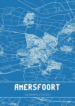 Blauwdruk | Landkaart | Amersfoort (Utrecht) van Rezona