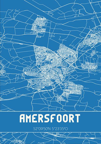 Blauwdruk | Landkaart | Amersfoort (Utrecht) by Prints of Place