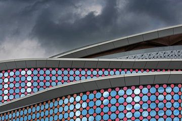 Abstract beeld van het casino in Venlo van Silvia Thiel