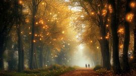 oil painting people in the forest