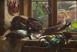 Stilleben mit Fisch , Carl Bloch