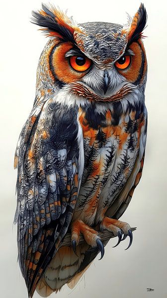 owl - little owl by Gelissen Artworks