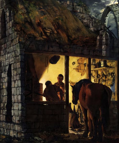 Eine Schmiedewerkstatt - Joseph Wright aus Derby von Accessible Art