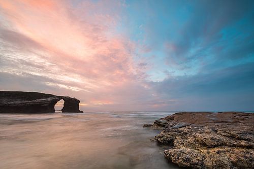 Zonsondergang Playa de Catedrales Ribadeo Spanje