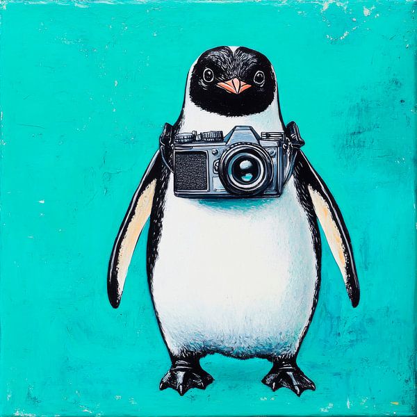 Pinguïn met camera-illustratie van Poster Art Shop