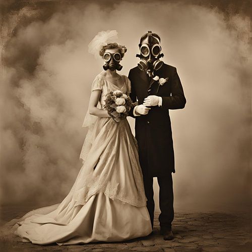 Bruidspaar Gasmaskers