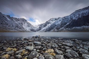 Winterlandschaft auf den Lofoten in Norwegen