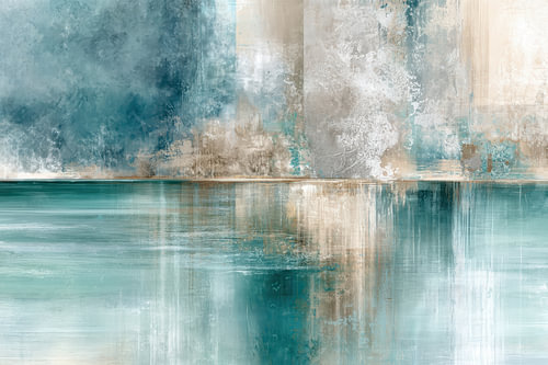 Turquoise Abstract Painting – Calm Water Light