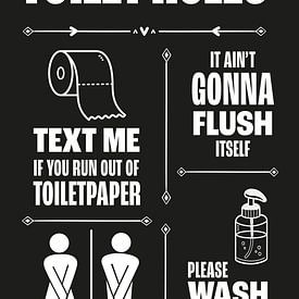 Humour for your Home: Funny Toilet Poster in Style by Marian Nieuwenhuis