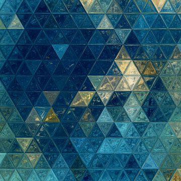 Mozaïek blauw licht en donker geel #mosaic van JBJart Justyna Jaszke