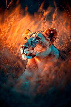 Une lionne majestueuse sur Poster Art Shop