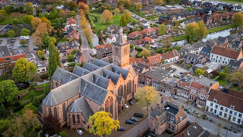 La Grande Eglise de Vianen vue du ciel par Sander Goldbach