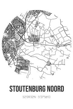 Stoutenburg Noord (Utrecht) | Landkaart | Zwart-wit van MijnStadsPoster