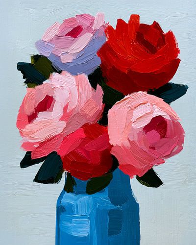 Rozen op Lichtblauw