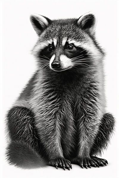 Waschbär Line Art von Poster Art Shop