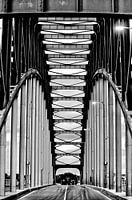 IJsselbrug Zwolle, industrieel, zwart-wit