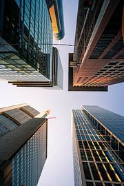 Frankfurt blick nach oben in die Hochhäuser von Fotos by Jan Wehnert