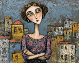 Mount Zion painting | Woman Flower by Abstract Painting