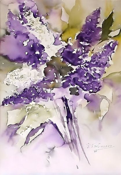 Blauwe Seringen van Rita Tielemans Kunst