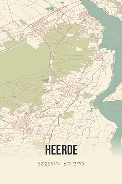 Vintage landkaart van Heerde (Gelderland) van MijnStadsPoster