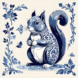 Delfter Blau Eichhörnchen von FoXo Art