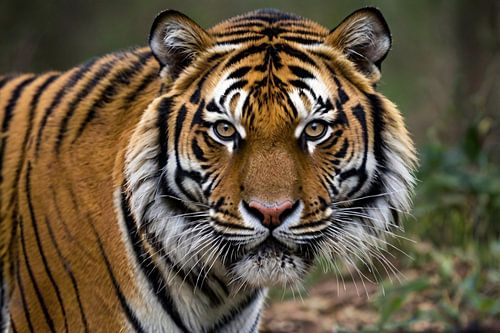 Tijger close-up in natuurlijke habitat