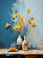 Vase jaune-bleu