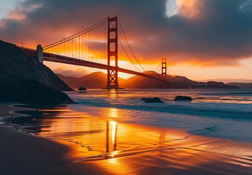 Adembenemend uitzicht Golden Gate van fernlichtsicht