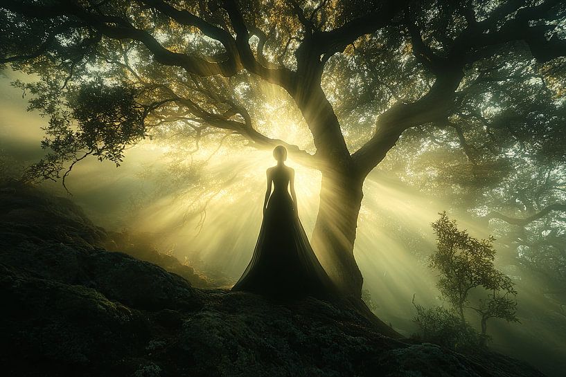 picturesque mystical light in the forest by Egon Zitter