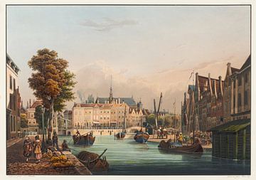 Gezicht op het binnenland van Leiden, Johann Ludwig Bleuler