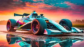 Racewagens met kleuren