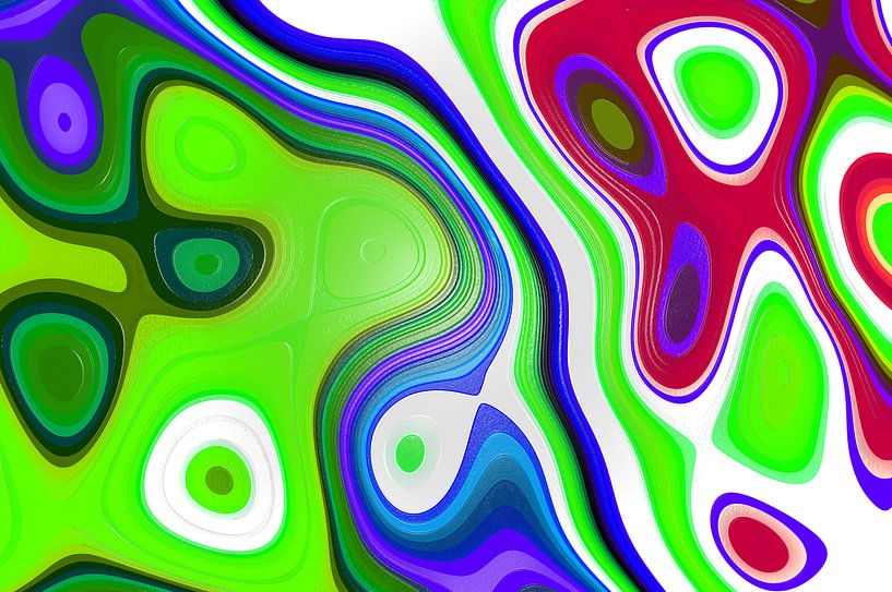 Colored Fractal 1 van Gerrit Zomerman